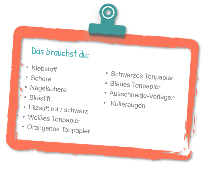 Materialliste: Lesezeichen basteln