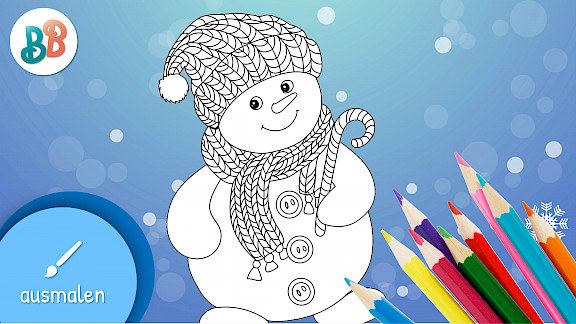 Schneemann ausmalen | Ausmalbilder Weihnachten