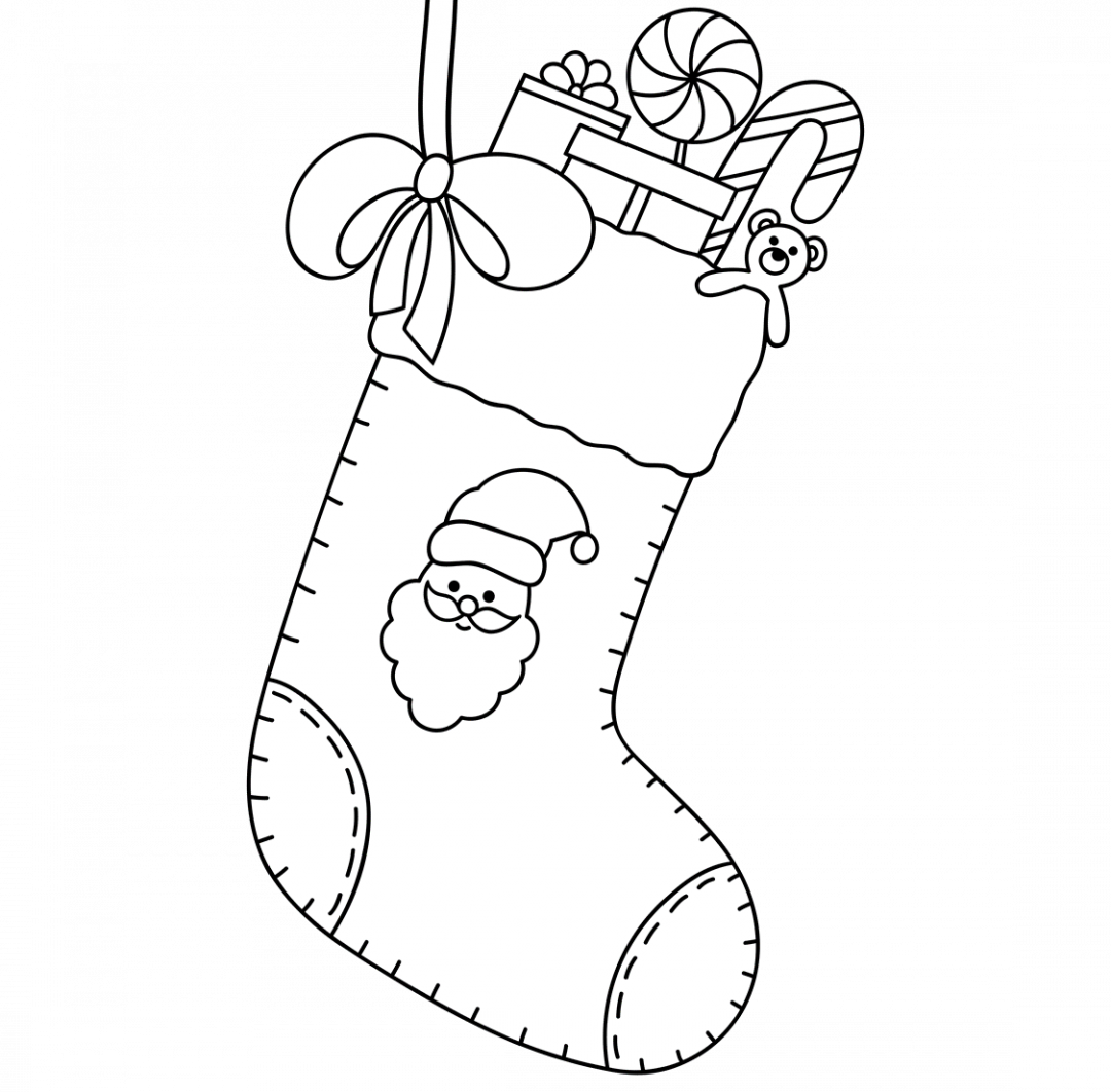 Weihnachtsstrumpf ausmalen