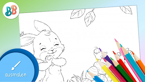 Ausmalbild: Glücklicher Osterhase | Ausmalbilder Ostern