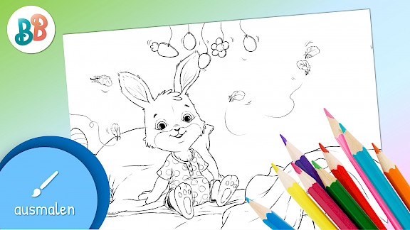 Ausmalbild: Osterhase wacht auf | Ausmalbilder Ostern