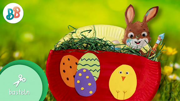 Pappteller-Osternest basteln | Basteln zu Ostern