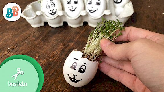 Kresse-Eier-Osterhasen | Basteln zu Ostern