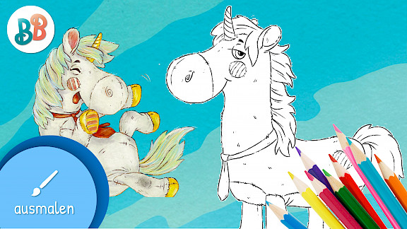 Ausmalbild Einhorn Sunny | Die Stoffis