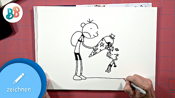 Video: Jeff Kinney zeichnet Greg mit Schultüte